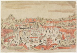 Scene in a Shrine Ground by Utagawa Toyoharu